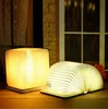 Wooden Folding Book Lights Creative LED Foldable Book Lamp USB Rechargeable Waterproof Portable Night Light Table Floor Ceiling