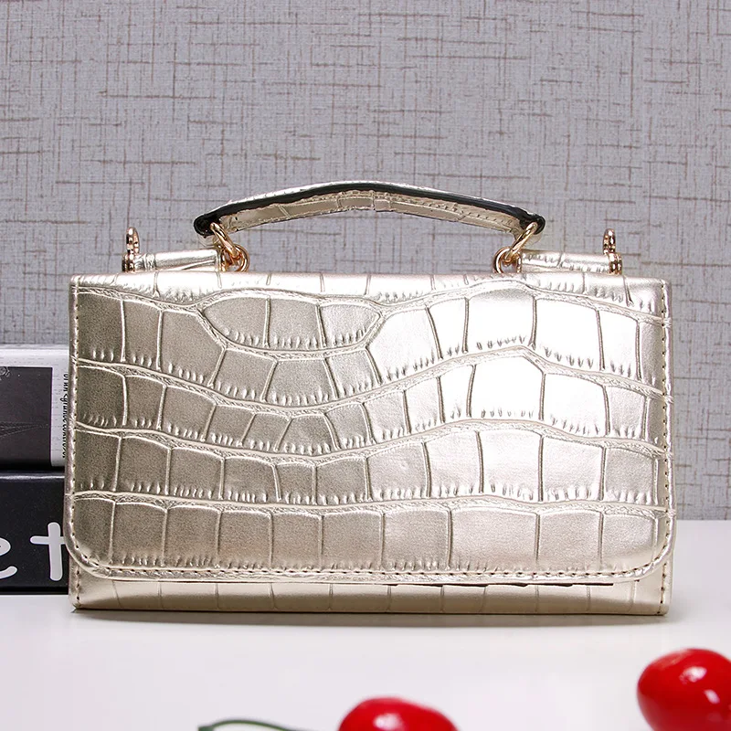 

Long Wallet Money Bag Crocodile ID Card Holder Inside Genuine Leather Phone Pockets Clutch Change Coin Purse