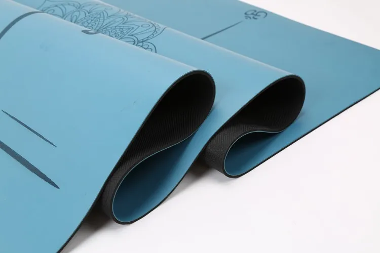 Laser Engraving Embossing Logo Rubber Pu Leather Black Yoga Mats With