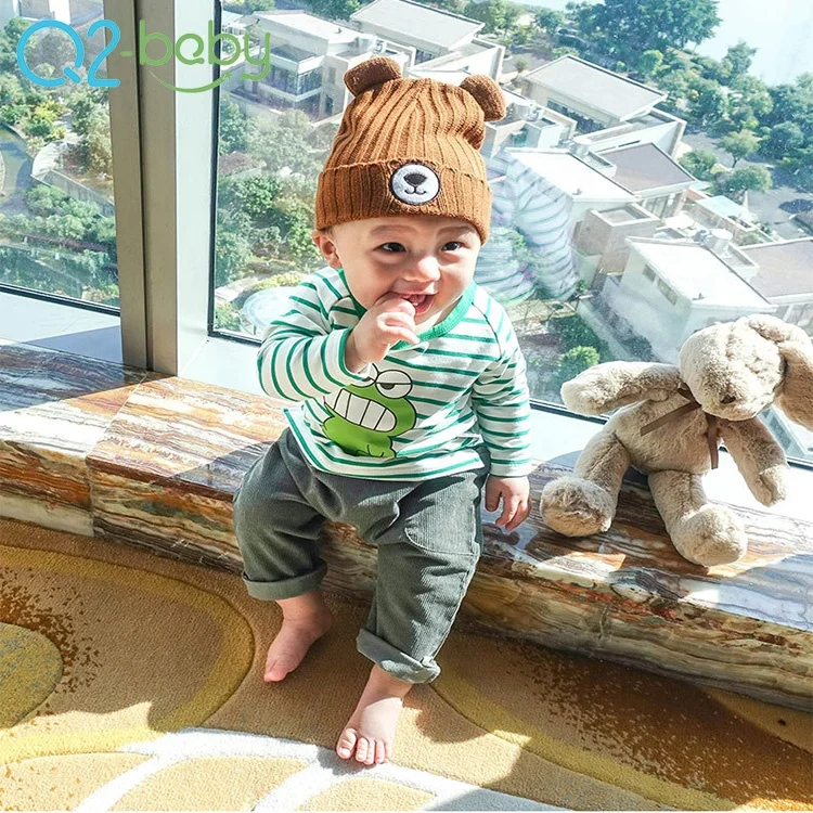 
Custom side stripe casual baby shirt cartoon clothes autumn 1795 