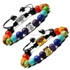 8MM Mala Stone Yoga Square Cube Beads Prayer Spiritual Chakra Healing Bracelet 7 Chakras Jewelry