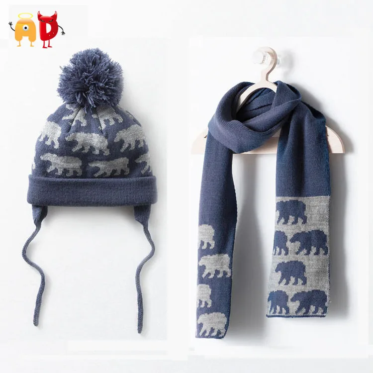 kids hat and scarf set