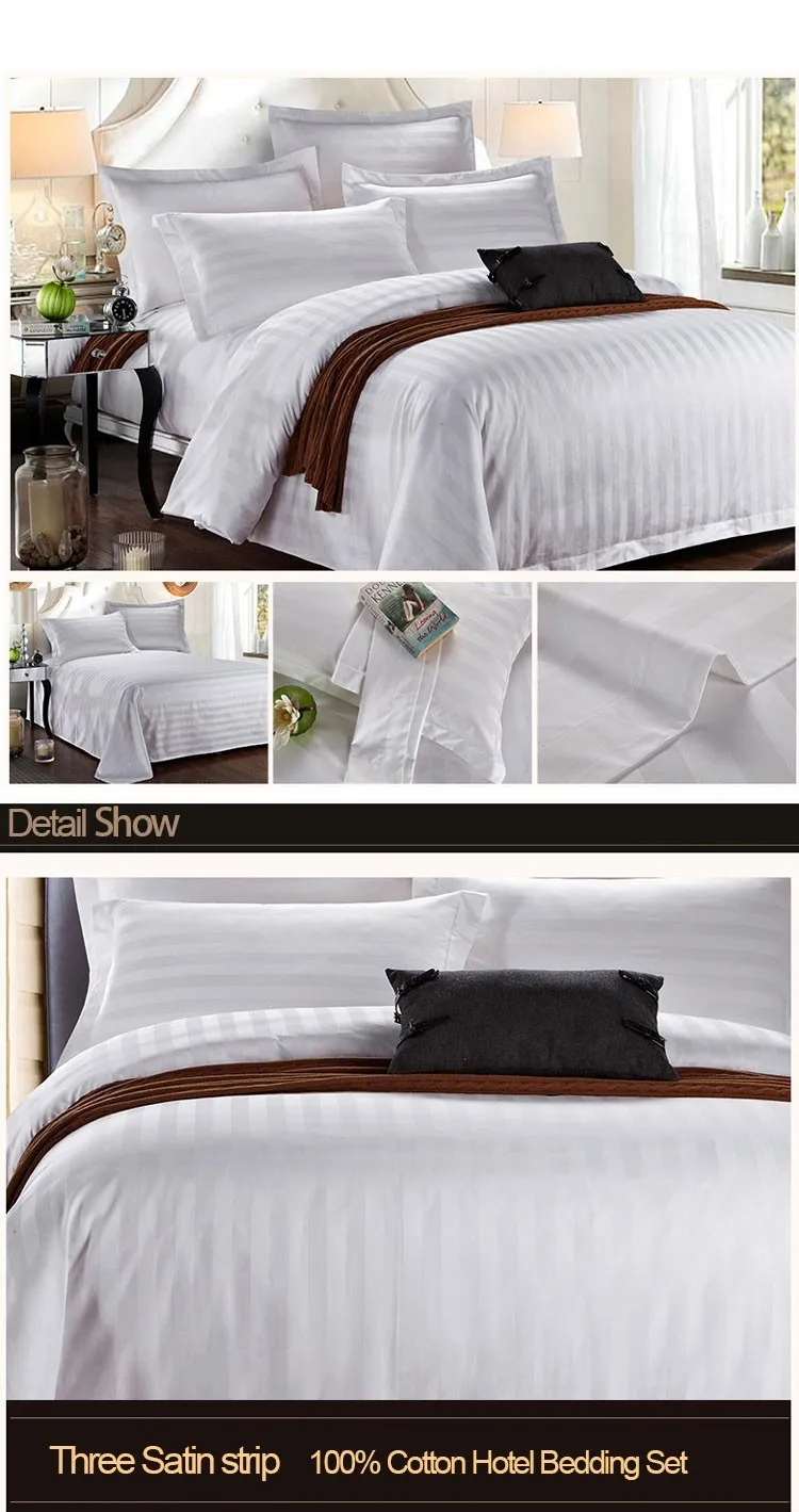 Guangzhou Supplies 100 Cotton 3 Cm Stripe Bed Sheets Bedding Set Guangzhou Supplies 100 Cotton 3 Cm Stripe Bed Sheets Bedding Set Luxury Hotel Linen