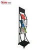 Outdoor library metal book magazine display racks with wheels