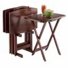5-Piece set living room folding Snack natural wooden bamboo Table for TV coffee