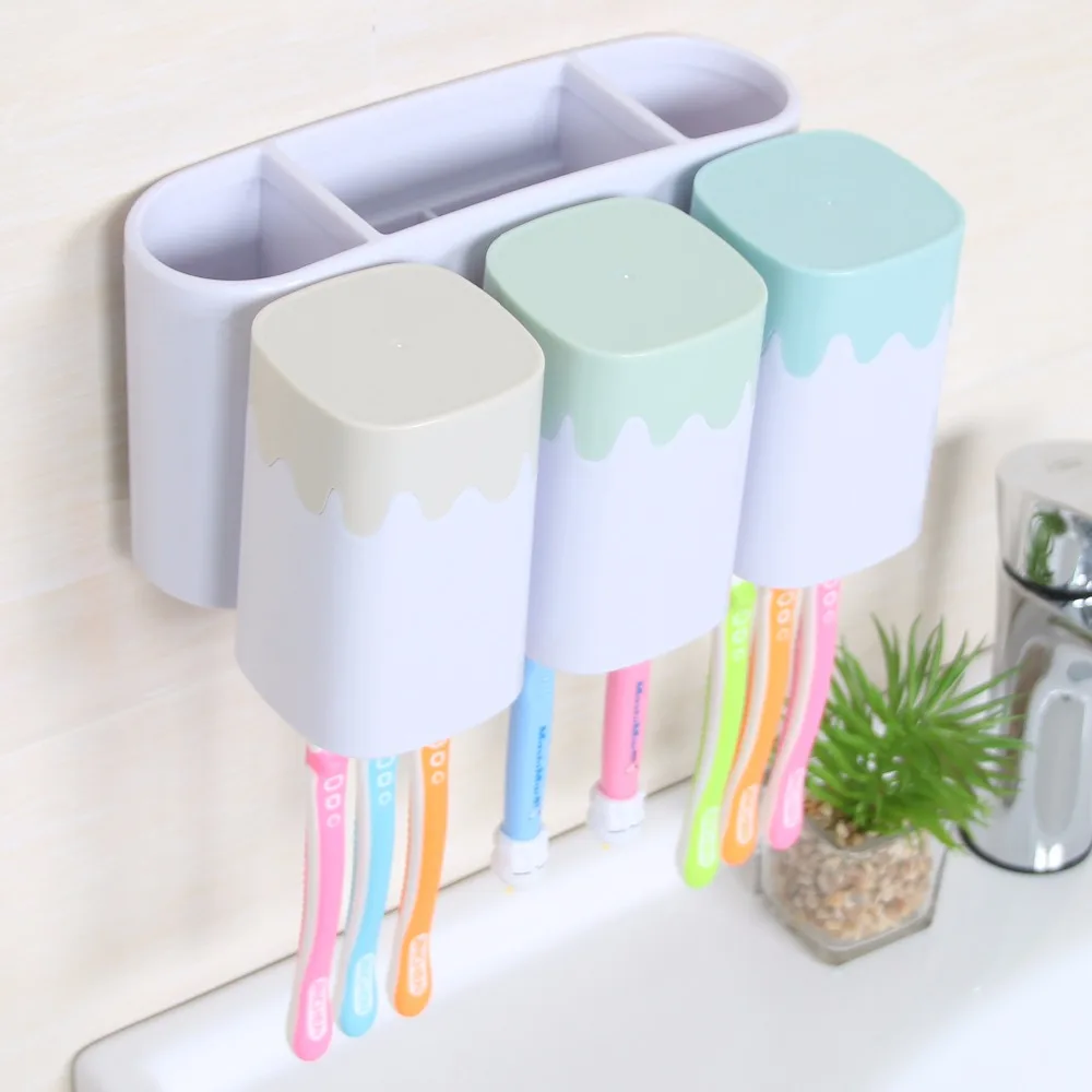 

New Arrived Touch Me Plastic Children Automatic Toothpaste Dispenser With Cups