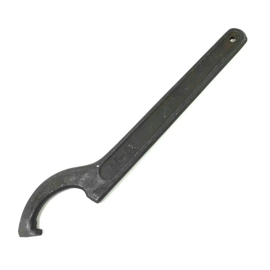uxcell Carbon Steel 55mm-62mm Opening Dia Hole Ended Hook Spanner Black 8.3" Long