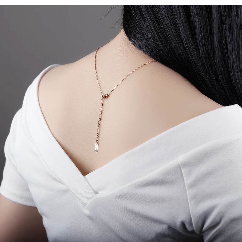 Fashion Jewelry Stainless Steel Long Chain Charm Necklace For Women
