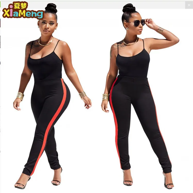 

2018 summer new style sleeveless 100% polyester ladies jumpsuit, Green black red
