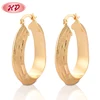 HD Fashion Jewelry European Newest Model Earring Geometric 18K Gold Plated Thick Hoop Earrings jewels