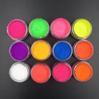 

12 Colors Neon Pigment Nail Powder Set Dust Ombre Nail Glitter Gradient Iridescent Acrylic Powder Colorful Nail Art Decoration