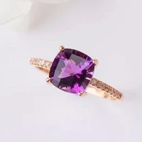 

crystal jewelry rings 18k gold South Africa real diamond natural amethyst rings for women support ring gemstone wholesale