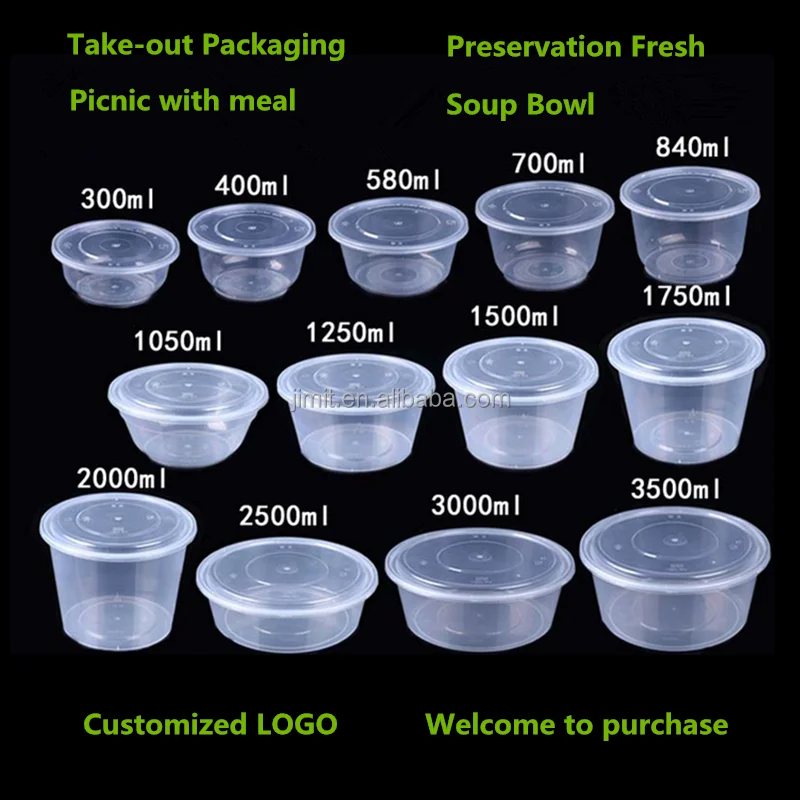 Buy Wholesale China Pp Plastic Meal Prep Bowls For Salad Vegan Soup Disposable  Plastic Bowl With Lid Microwave & Disposable Plastic Food Container at USD  0.08