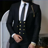 

Wholesale Wedding Tuxedos Slim Fit Suits For Men Groomsmen Suit 3 Pieces Cheap Prom Formal Suits (Jacket+Pants+Vest+Tie)