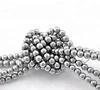 4mm/ 6mm/ 8mm Wholesale White K Plated Round Silver Hematite Stone Beads Gemstone Loose Beads