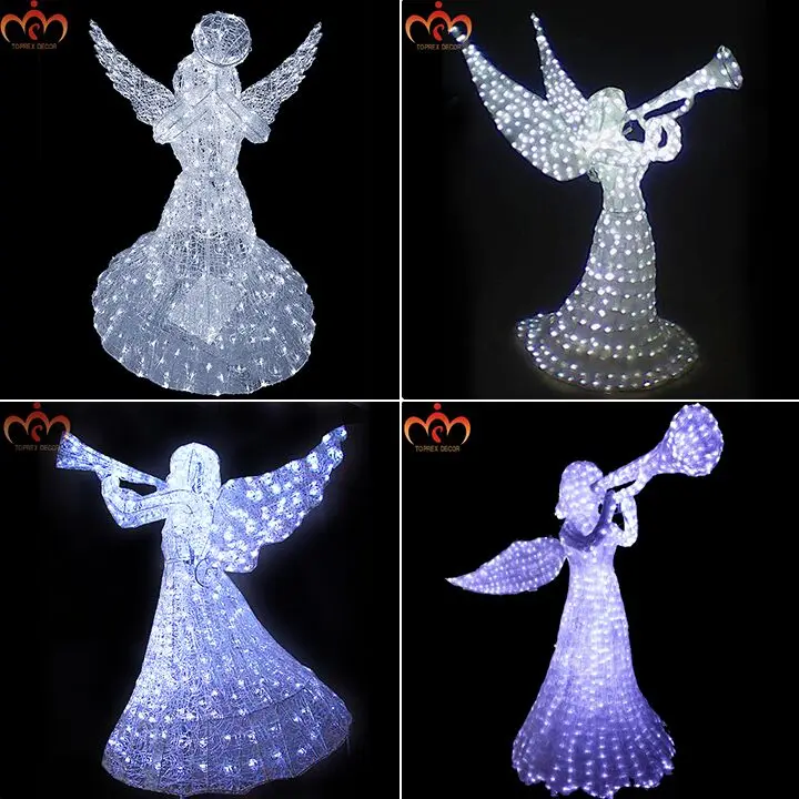 Church Decoration Outdoor Lighted White Crystal Angel - Buy Outdoor ...