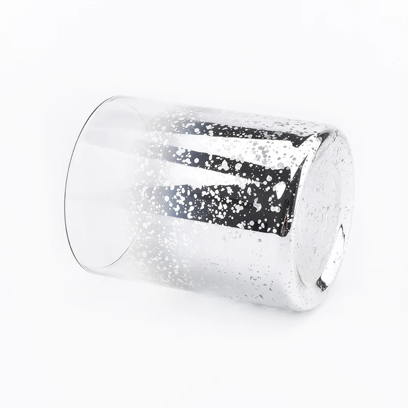 Cylinder customized electroplated candle vessel glass candle holder home deco