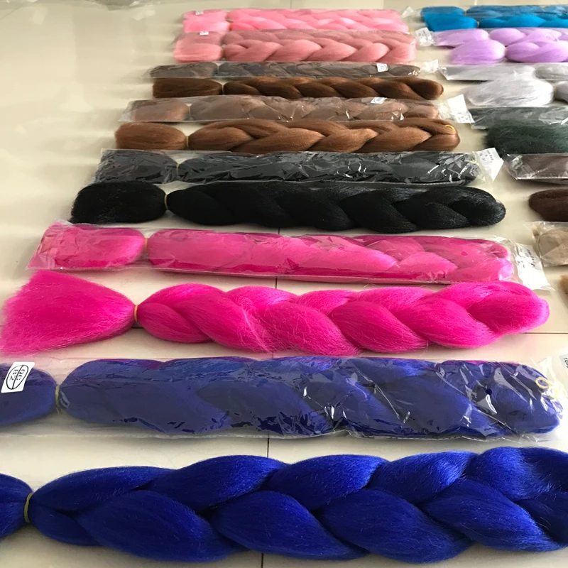120 Colors ombre color afro kinky braiding hair 3x synthetic artificial hair wand curl crochet braid