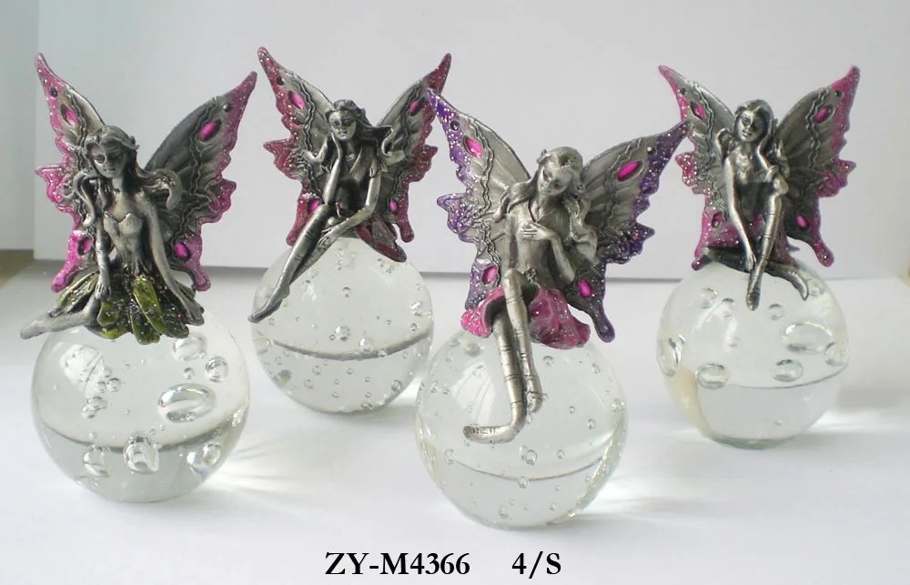 Pewter Alloy Sexy Mini Butterfly Fairy Figurines Wholesale On Glass