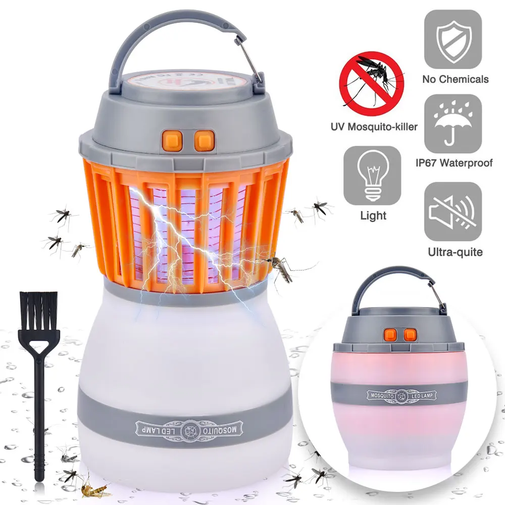 Camping Light Rechargeable Insect Zapper Led Tent Lantern With Bug