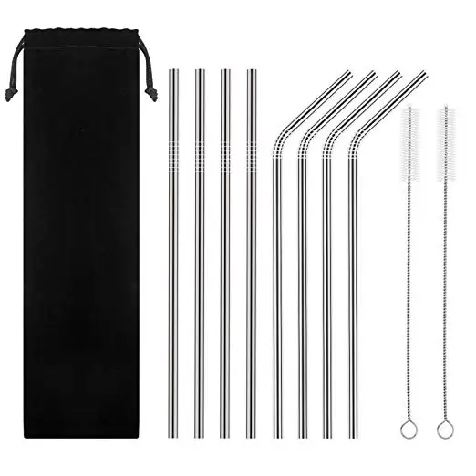 
BHD Custom Reusable LFGB Food Grade Metal Drinking Straws 10.5