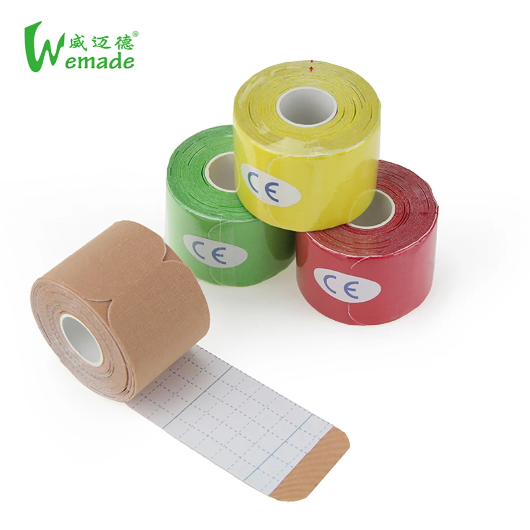 

high quality OEM new health care product cotton elastic latex free physical physio therapy pre cut kinesiology tape precut rolls