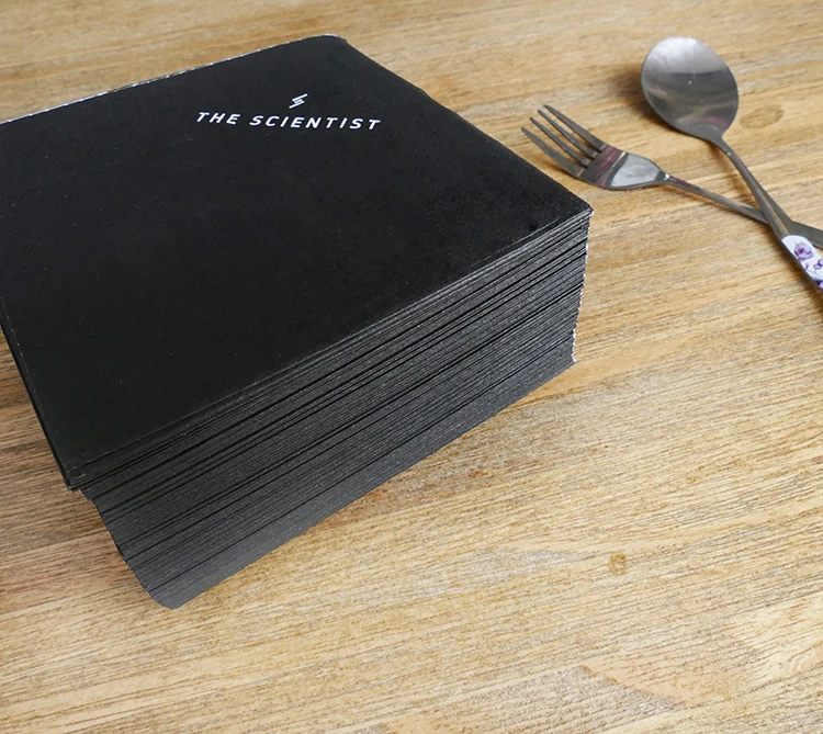 Custom Logo Printing Black Airlaid Beverage Paper Napkin Buy Beverage