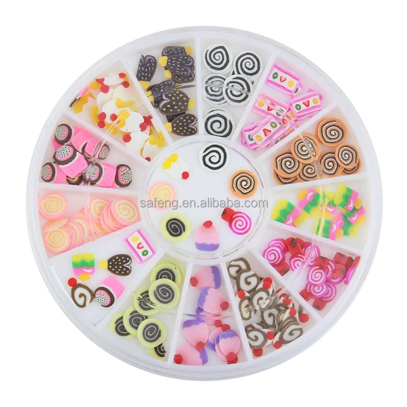

Wholesale Fimo nail art charms with sweet candy design WH033, Colorful