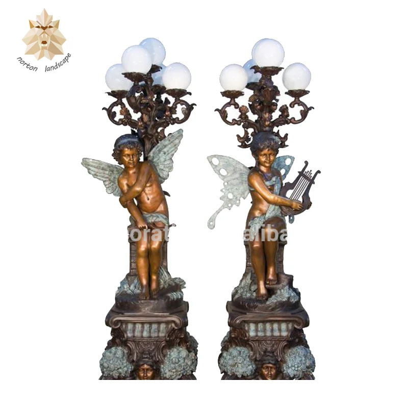 Cast Bronze Antique Art Decor Angel Lamp Statues Ntbhs068y Buy
