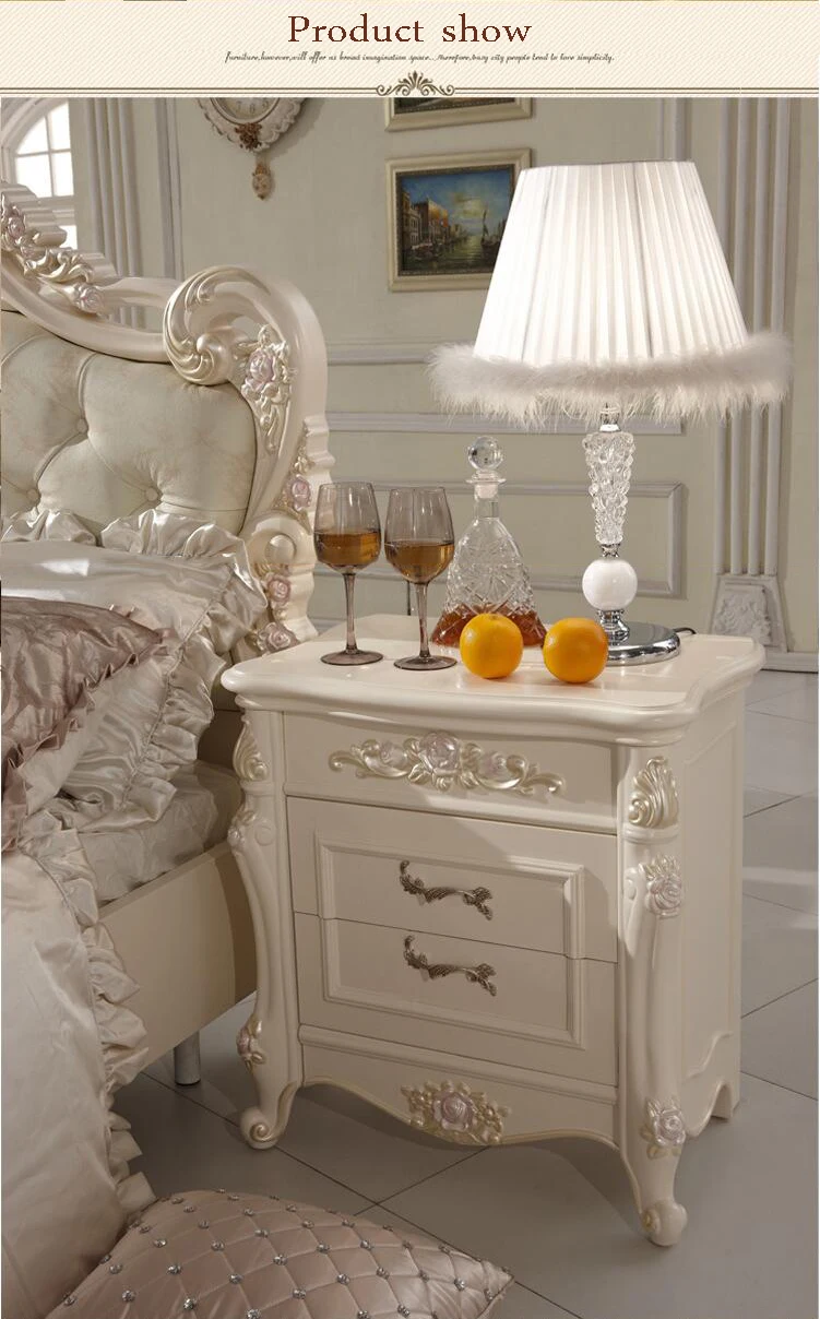 high quality bed Fashion European French Carved bed nightstands p10307