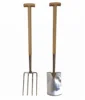 FSC Ash Wood T Handle Garden Tools Stainless Spade and Fork