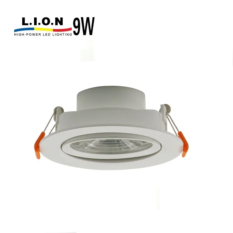 High lumen dimmable standard ip44 adjustable 9 watt led downlight smd