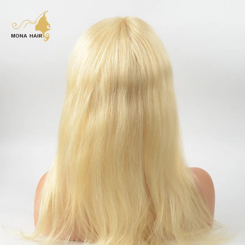 

Good quality human hair wig tangle free straight 613 blonde european hair full lace wig