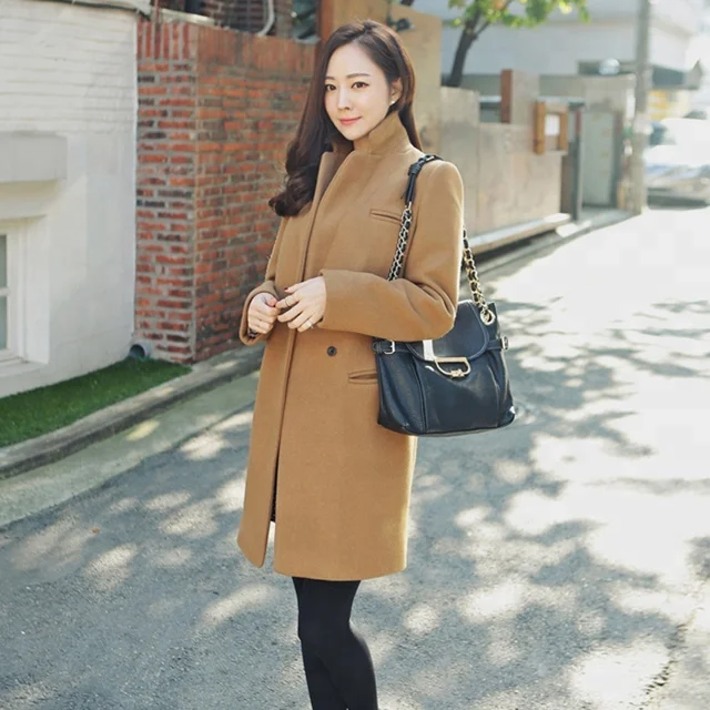 

2018 medium length woolen coat, body repair, women's woolen coat, Customized color