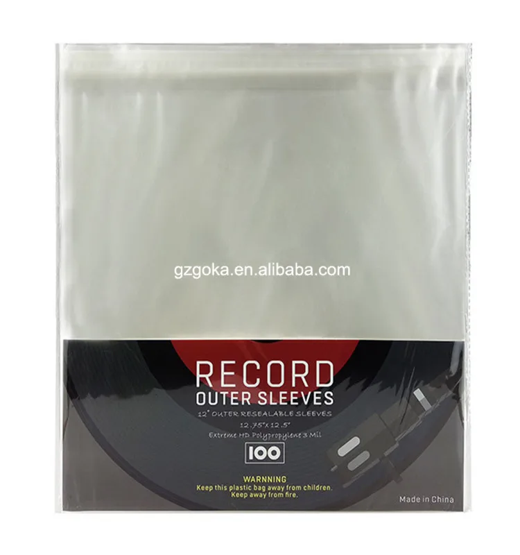 Cabilock 50Pcs LP Record Inner Sleeves CD Protecter Plastic Bag Vinyl Record Clear Cover for CD Record 12cm 