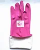 100% Natural Rubber Pink Household Cleaning Latex Glove Manufacturer Dip Flock lined Spray Flock lined beaded cuff
