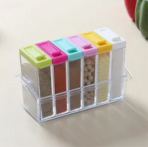 Image of Storage Seasoning Boxes 1set 6 Spice Jar Kitchen Condiment Box