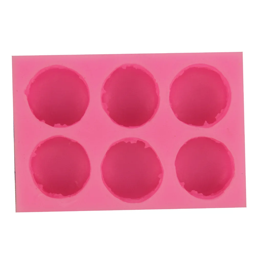 

6 cavity Macaron Soap Mold Flexible Silicone Mold For Handmade Soap Candle Candy Cake, Random