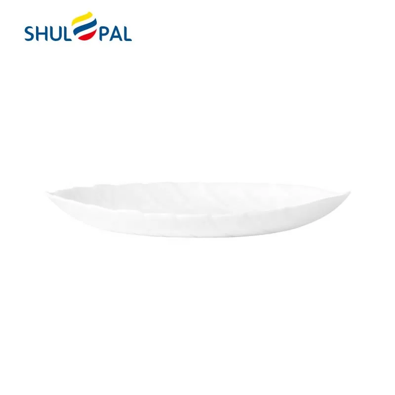 

10 inch new developed leaf shaped white glass soup plate