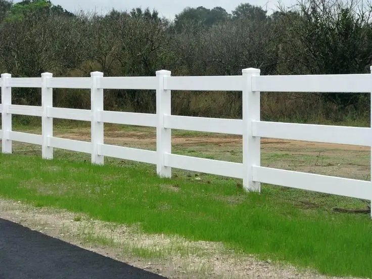 Fentech Plastic Uv Resistant 3 Rails White Cheap Horse Fence Panels