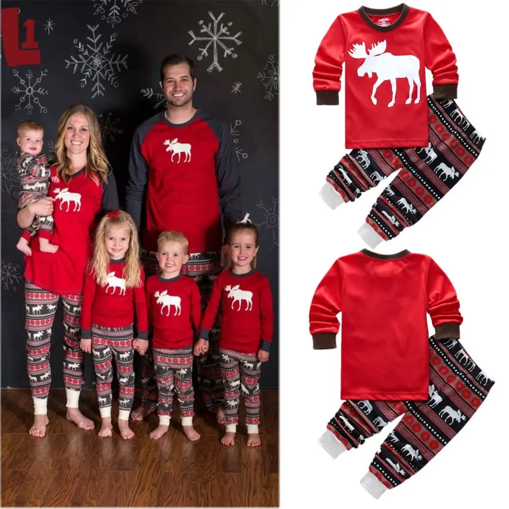 

GG179 wholesale family christmas pajamas kids christmas pajamas outfits, As picture showed