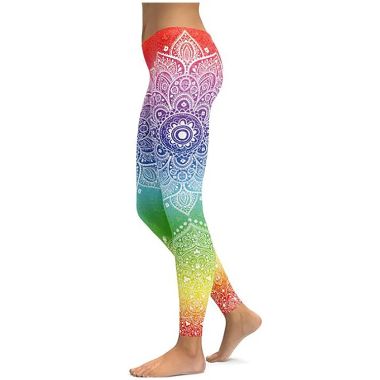 

Wholesale Women Logo Lycra Yoga Pants African Print Leggins Personalizados Mandala Leggings
