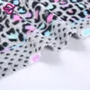 China suppliers 100 polyester knitting microfiber terry brushed leopard print fabric
