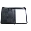 a4 leather artist zipper elastic band cell phone case meeting portfolio folder with writing pad