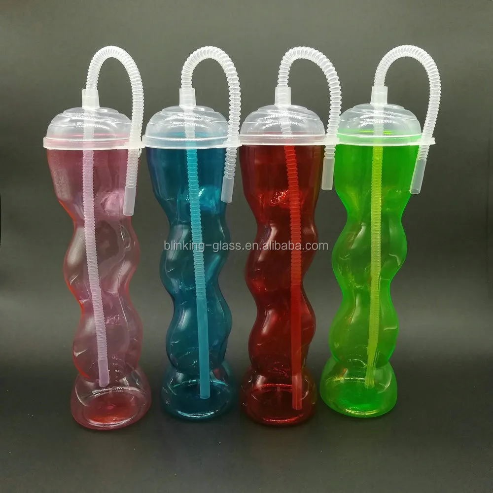 Yard Of Beer Glass With Straw Buy Plastic Yard Cups,Pet Material Yard