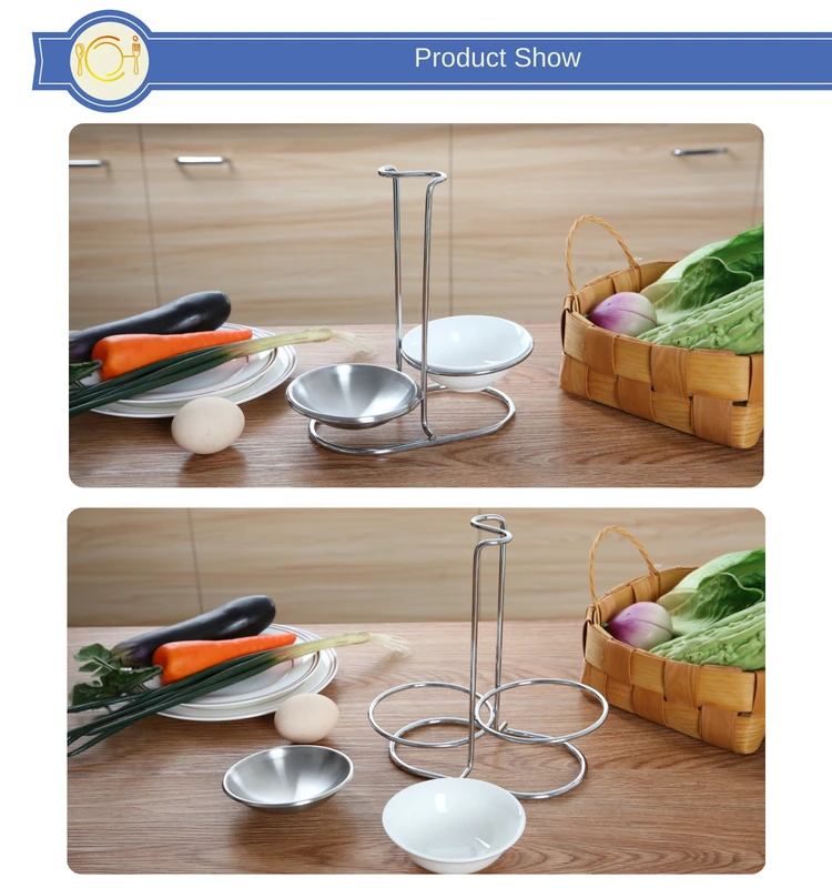 Modern White Ceramic and Stainless Steel Ladle Spoon Holder