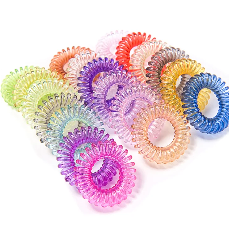 Fancy Color Elastic Hair Bands Curly Wire Hair Rings Traceless Hair Ties Buy Traceless Hair