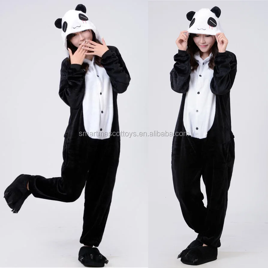 Groothandel vrouw mannen unisex panda pyjama volwassen panda onesie