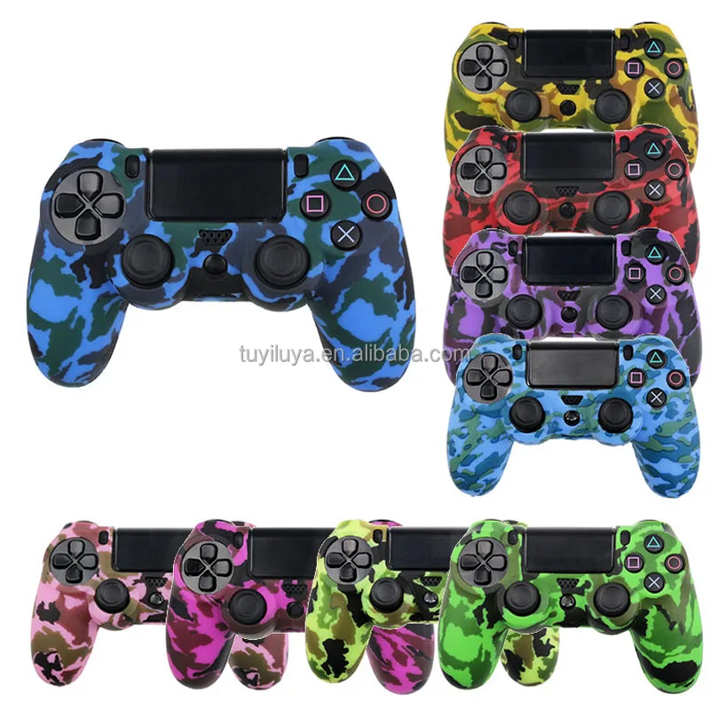 Camouflage Camo Protective Cover Silicone Case For Playstation 4 PS4 Pro PS4 Slim Controller