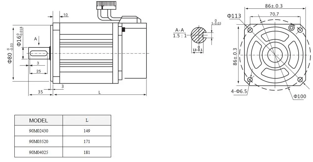 90mm -3 Phase 750w 2.4nm Ac Servo Motor Servo Driver For 90st-2430 ...